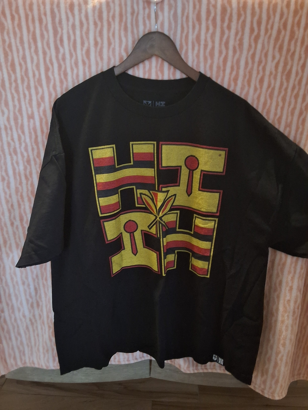 HI (Hawaii's Finest) Black Graphic Tee with Yellow & Red Logo